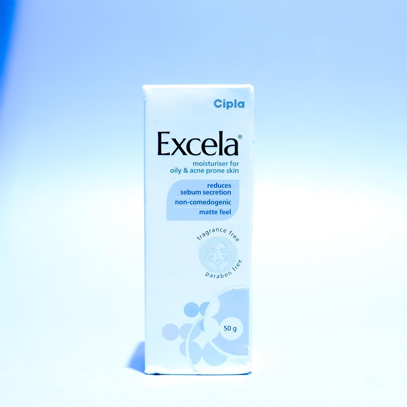 Excela Moisturiser for Oily & Acne Prone Skin | Non-Comedogenic | Fragrance & Paraben Free Face Care Product 50gm