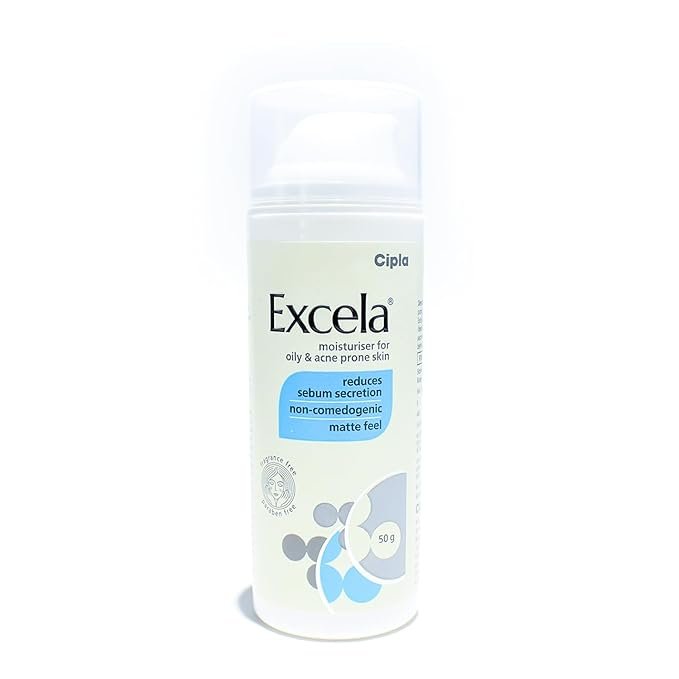 Excela Moisturiser for Oily & Acne Prone Skin | Non-Comedogenic | Fragrance & Paraben Free Face Care Product 50gm
