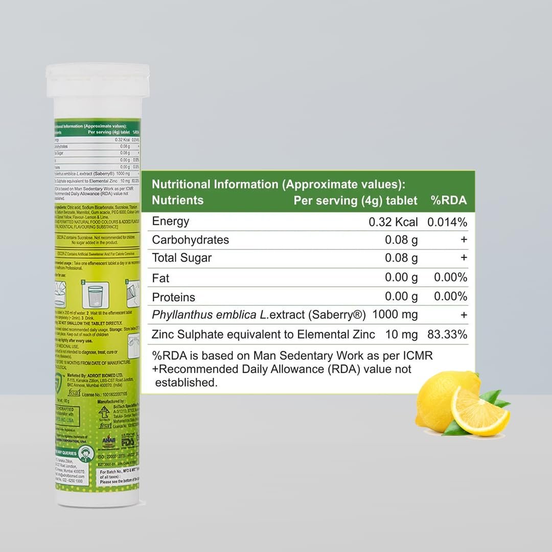 Glutone 1000 & Escor-Z Combo Pack| Setria L-Glutathione, Vitamin C Effervescent Tablets| Healthy Skin| 15 (1) + 20 (1) Tablets (Lemon Flavour)