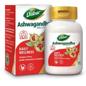 Dabur Ashwagandha Tablet | General Wellness Tablets | Stress Relief | Rich in Antioxidants | Immunity Booster | Rejuvenates Body 60 tablets