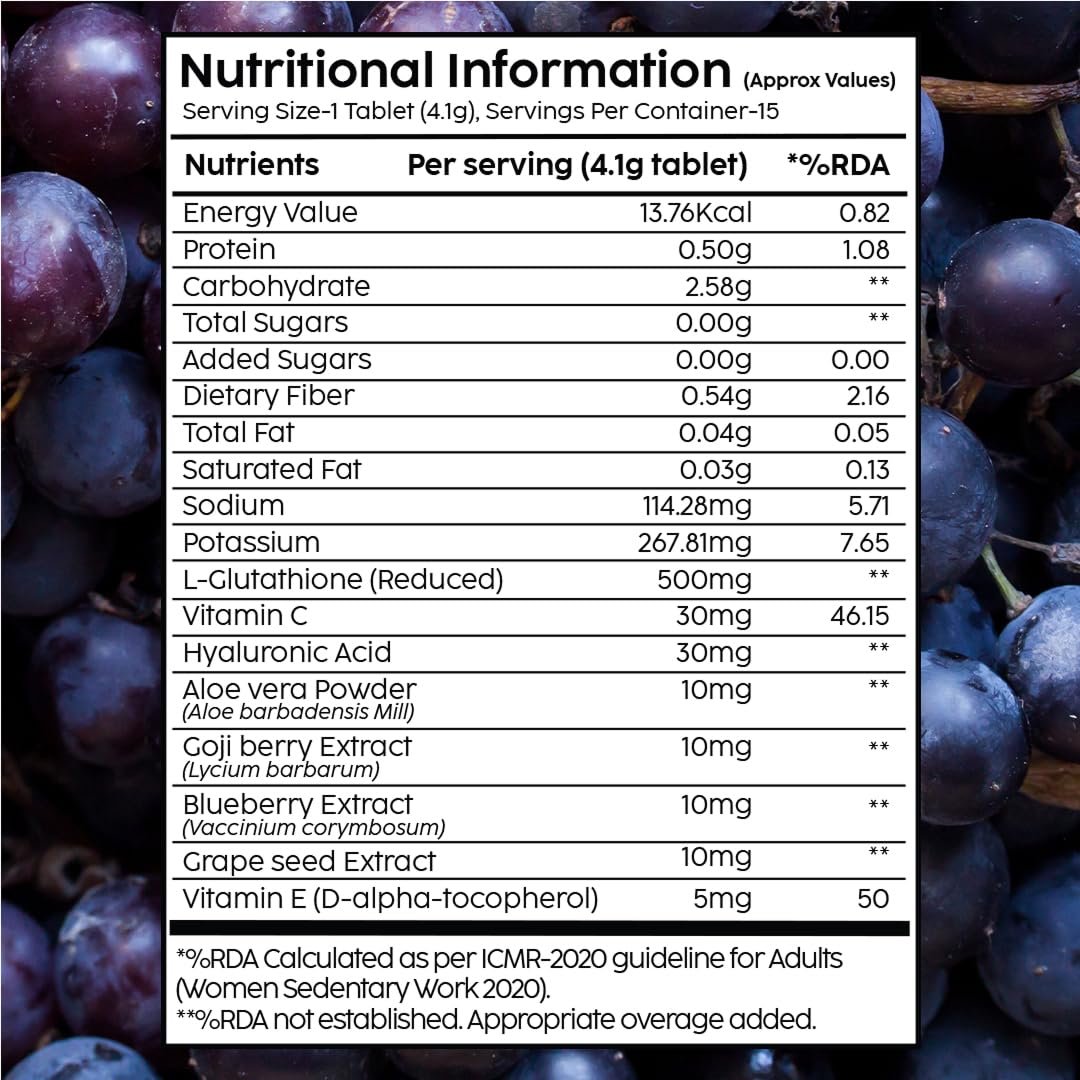 PLIX - THE PLANT FIX Glutathione Effervescent Tablets 500mg Glutathione (15Tablets)