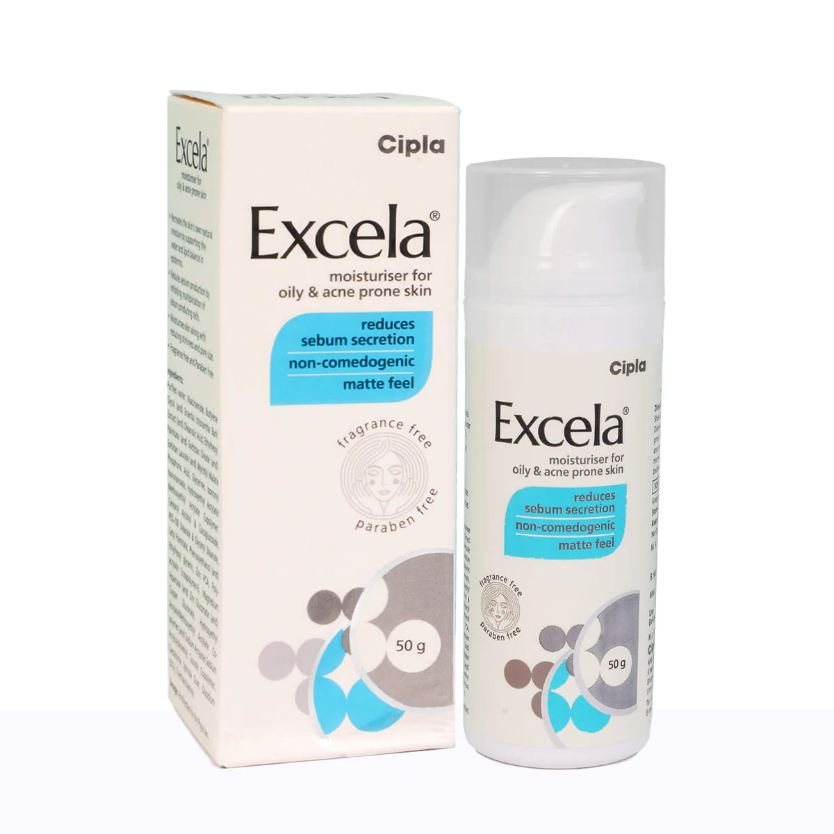 Excela Moisturiser for Oily & Acne Prone Skin | Non-Comedogenic | Fragrance & Paraben Free Face Care Product 50gm