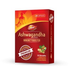 Dabur Ashwagandha Capsules Immunity Booster 100% Ayurvedic Relieves Stress & Increases Stamina Immunity Booster 20 Capsules