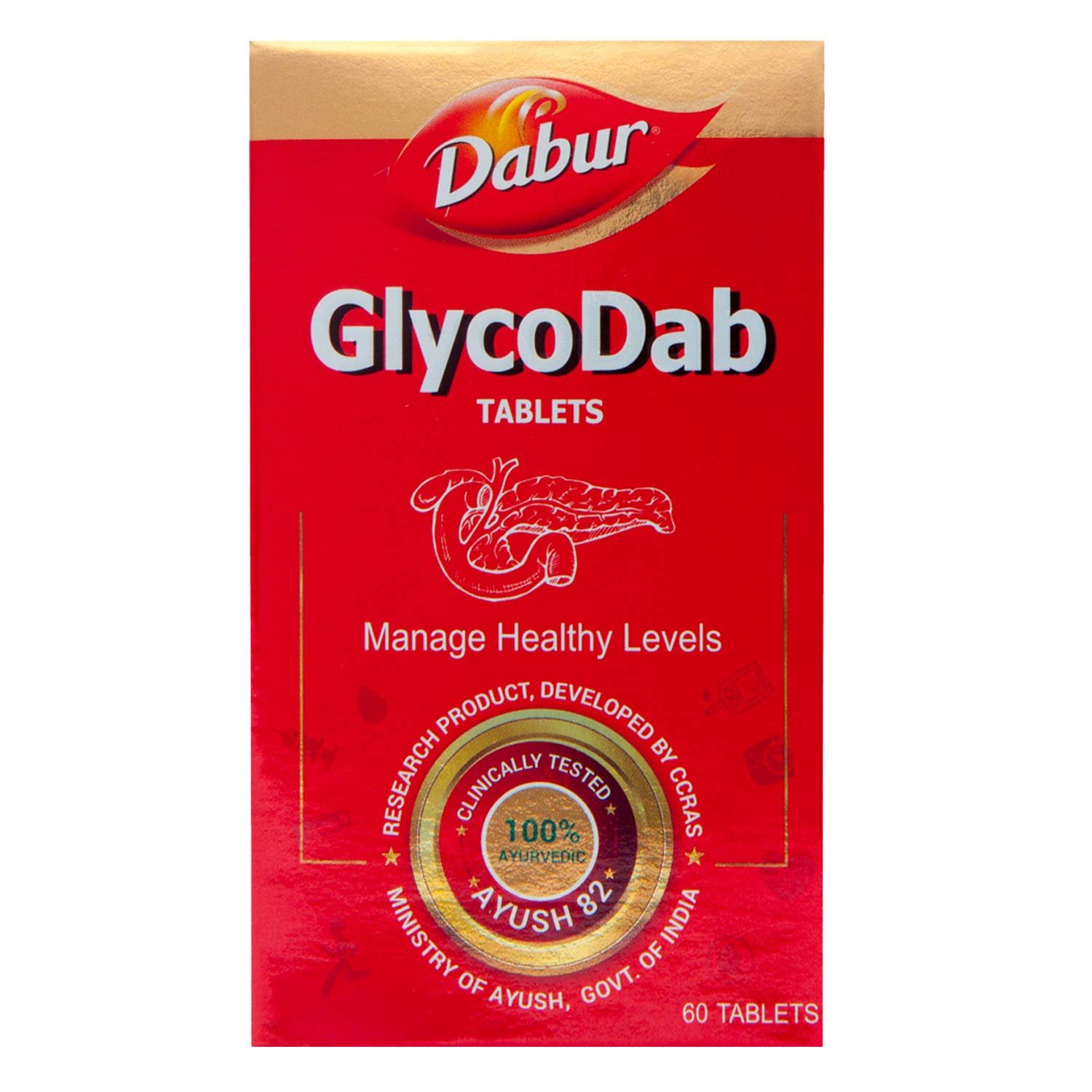Dabur Glycodab Ayurvedic Tablets | For Blood Sugar Management & Metabolism 60 tablets