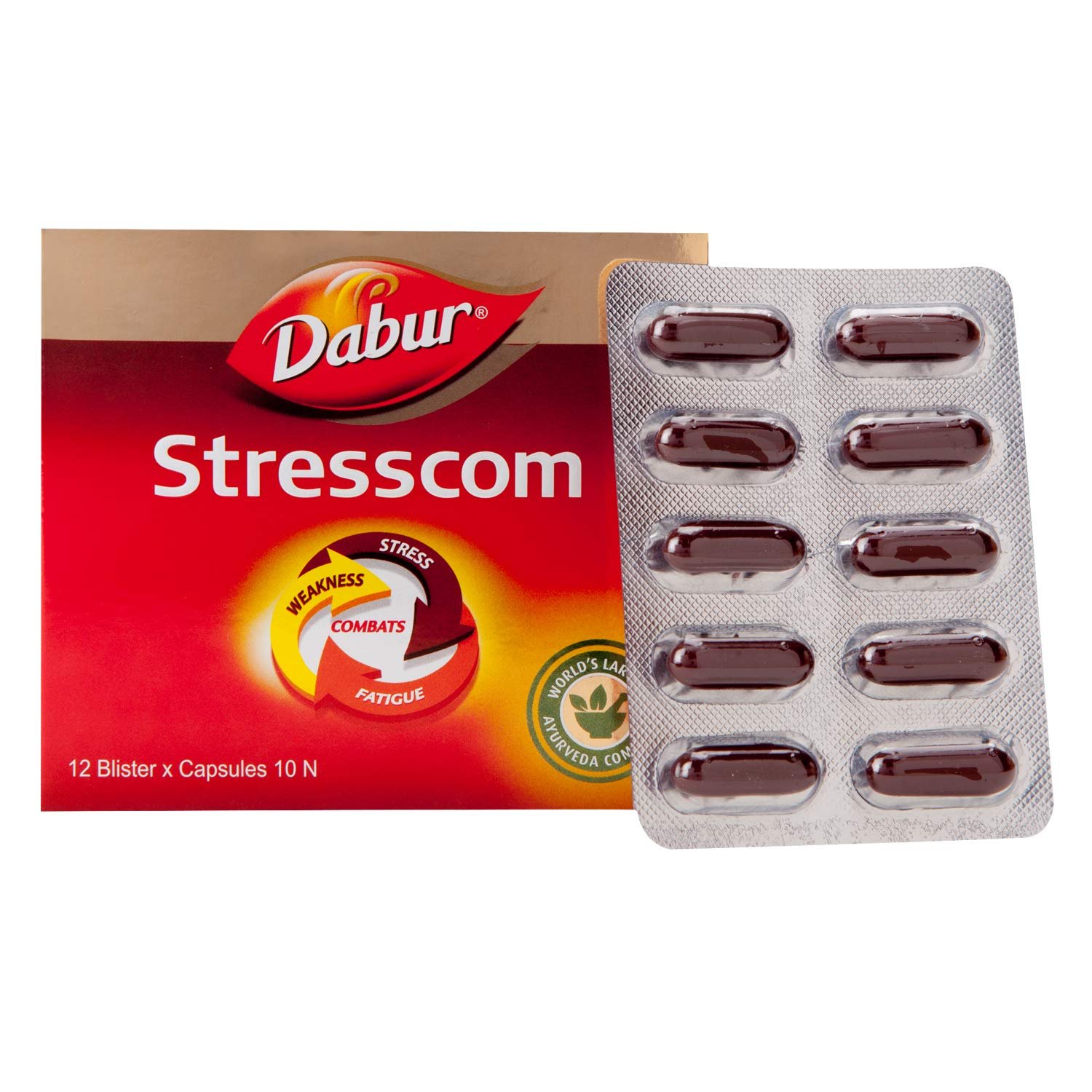 Dabur Stresscom Ashwagandha Capsule | Manages Fatigue, Weakness & Stress 120 capsules