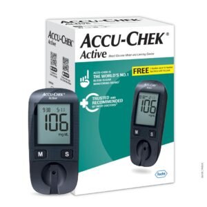 Accu-Chek Active Blood Glucose Glucometer Kit with Vial of 10 Strips, 10 Lancets and a Lancing device
