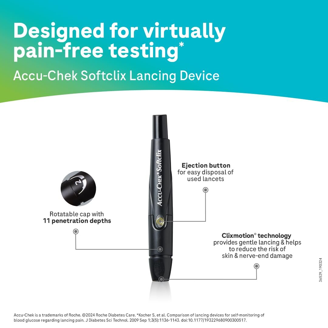 Accu-Chek Active Blood Glucose Glucometer Kit with Vial of 10 Strips, 10 Lancets and a Lancing device