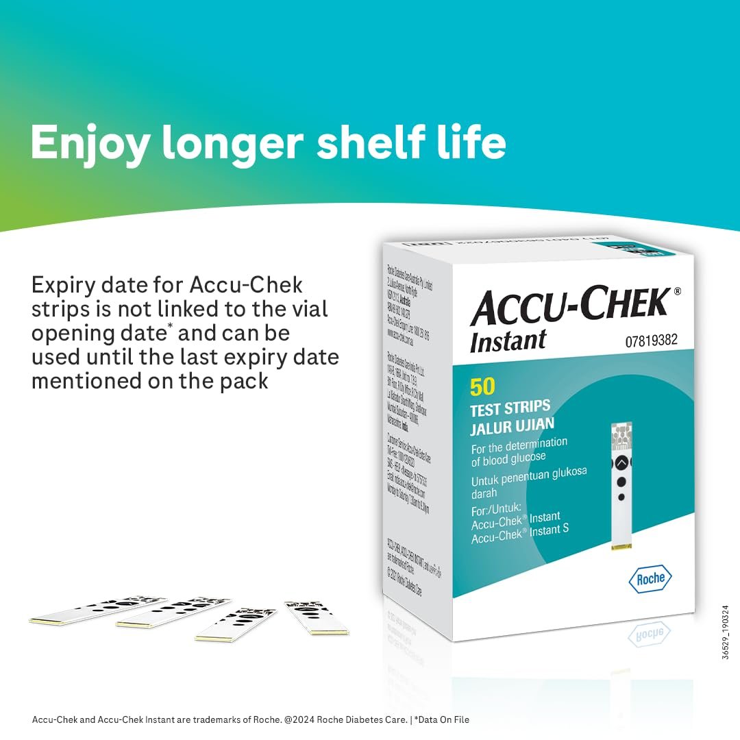 Accu-Chek Instant S Blood Glucose Glucometer Kit with Vial of 10 Strips, 10 Lancets