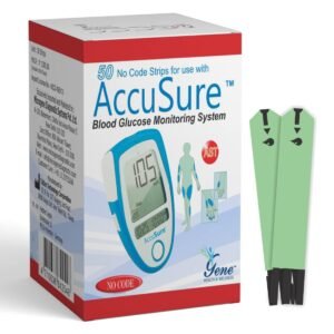 AccuSure Blue Glucometer Test Strips, 50 Glucometer Strips