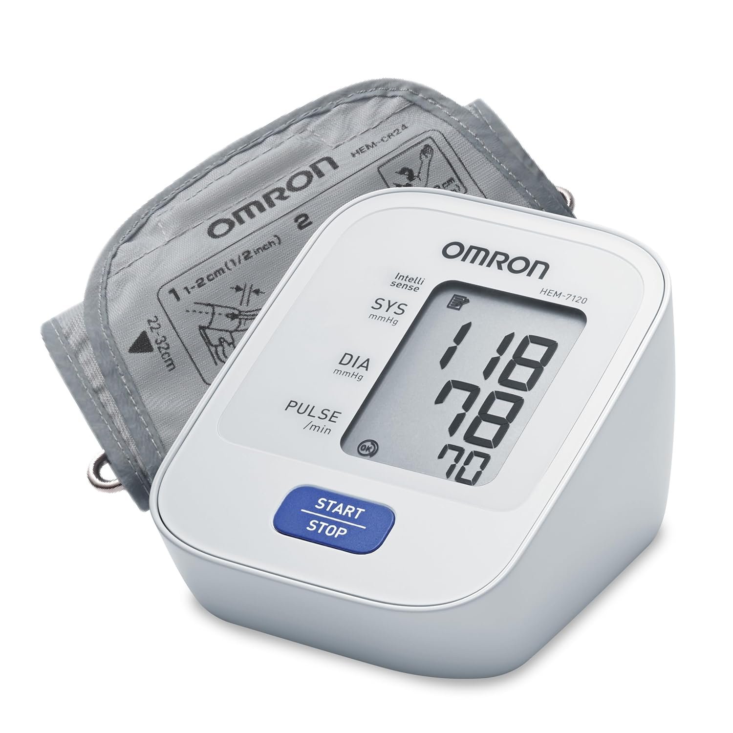 Omron HEM 7120 Fully Automatic Digital Blood Pressure Monitor With Intellisense Technology For Most Accurate Measurement - Arm Circumference (22-32Cm)