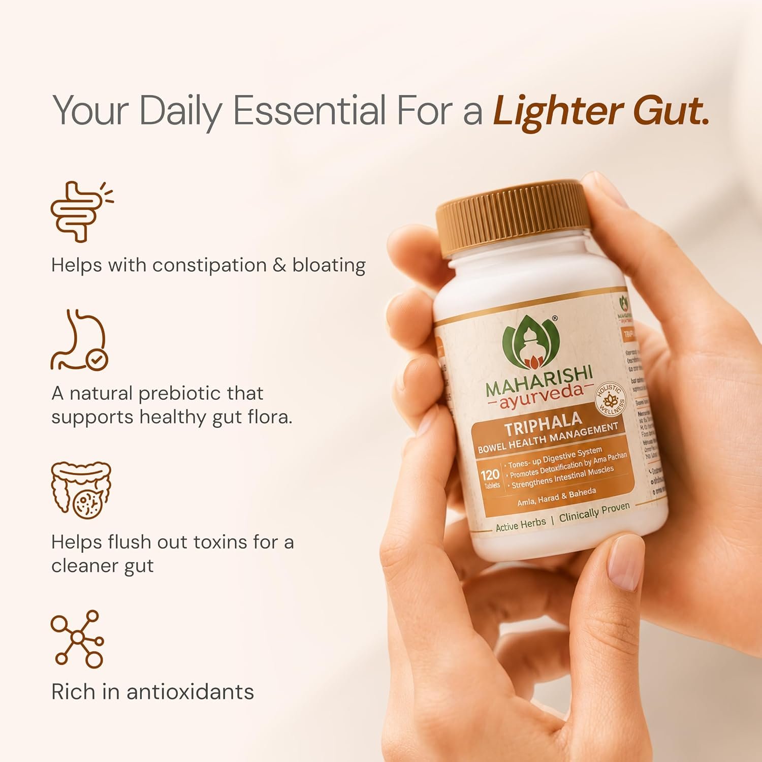 Maharishi Ayurveda Triphala Tablets 1000mg Supports Healthy Digestion 120 Tablets