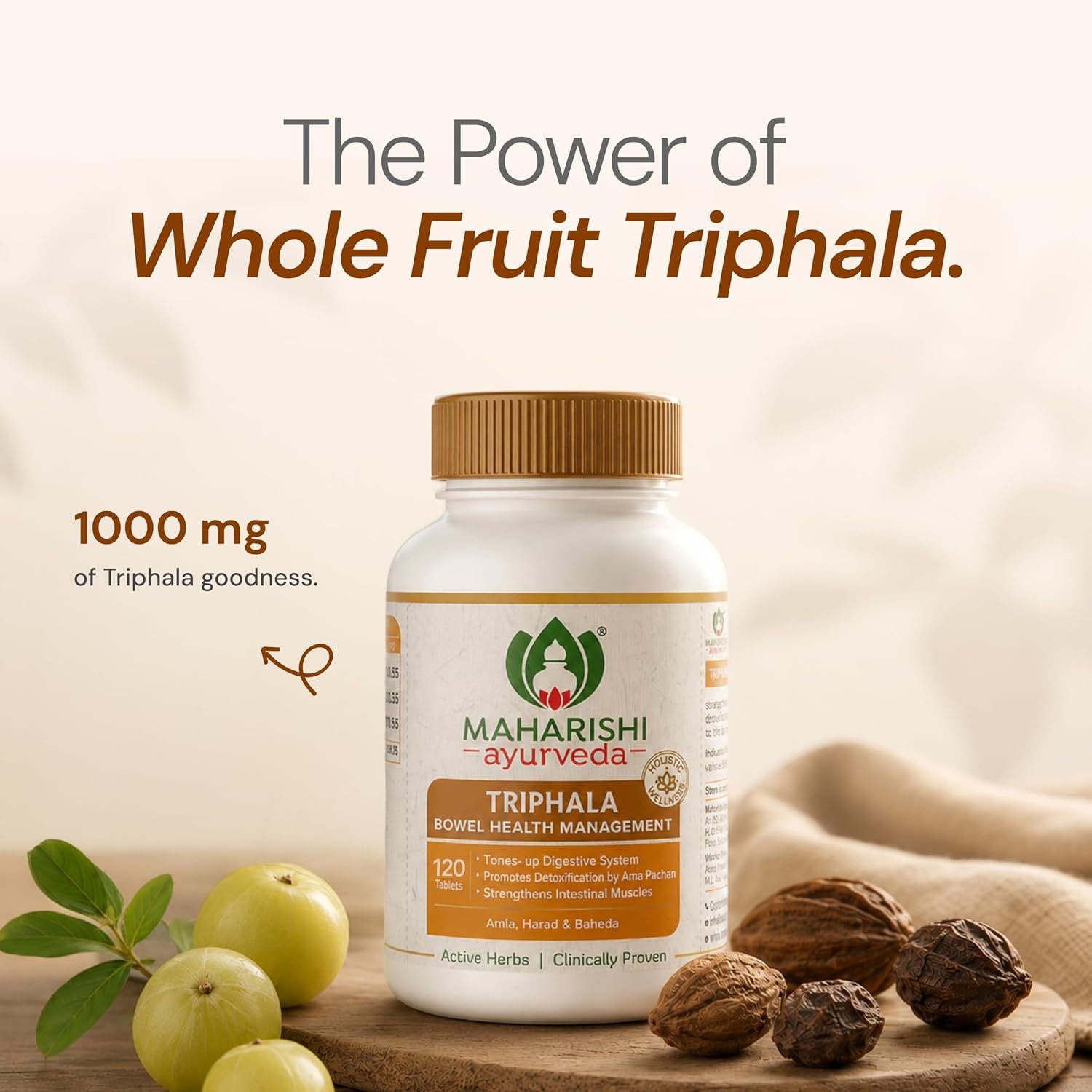 Maharishi Ayurveda Triphala Tablets 1000mg Supports Healthy Digestion 120 Tablets