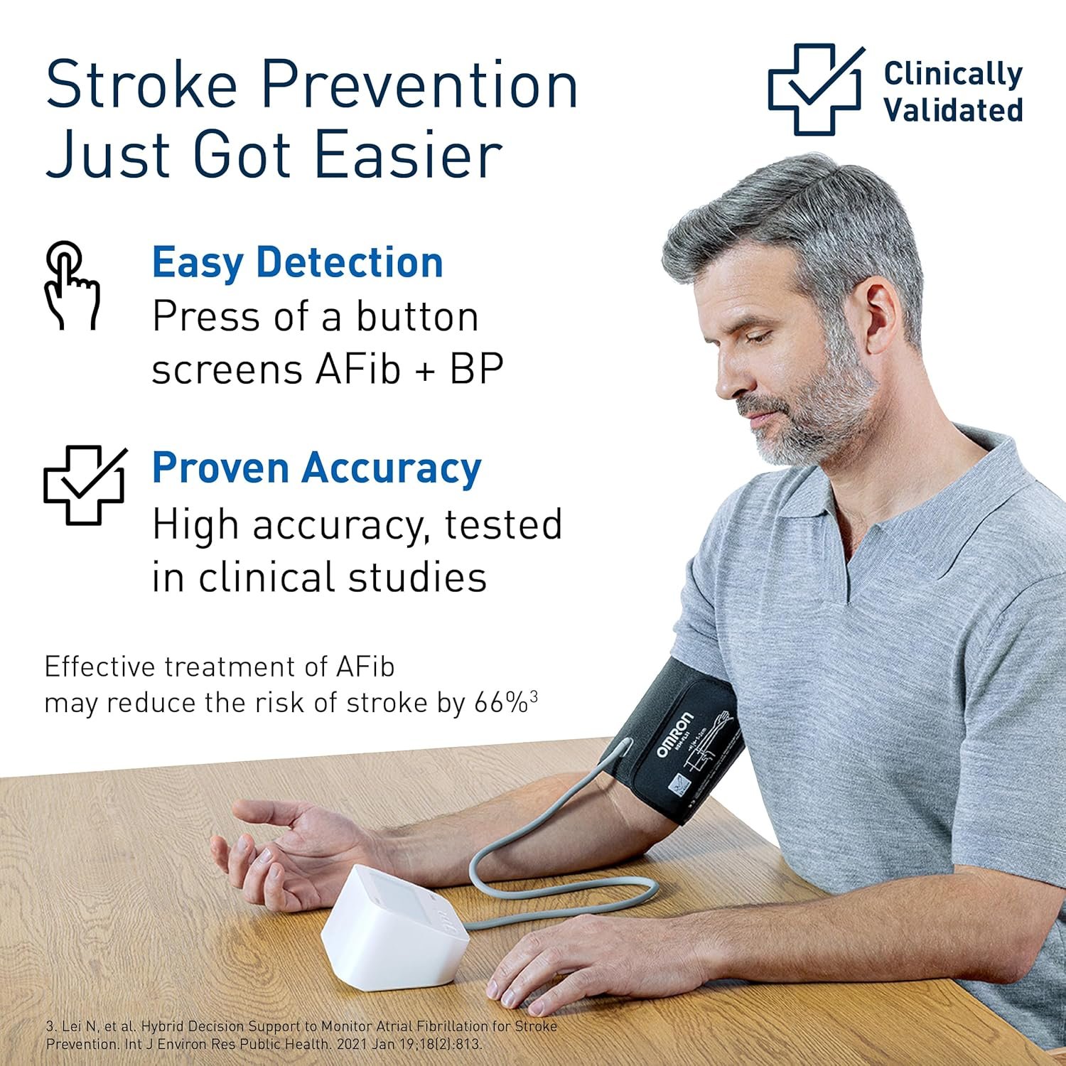 Omron HEM-7194T1-FLBIN Upper Arm Automatic Blood Pressure Monitor with AFib Detection, IntelliWrap 360° Accuracy Cuff, Large Display, AC Adapter included