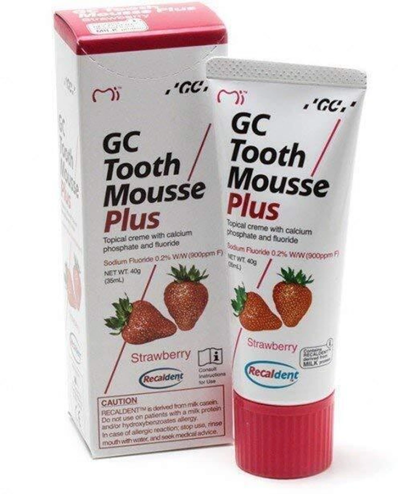 GC Tooth Mousse Strawberry Plus Fluoride Free Sensitivity Rilief Healthier Teeth Toothpaste 40gm