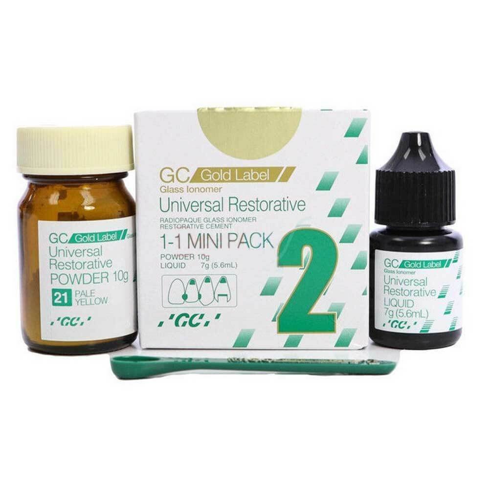 GC Gold Label 2 Restorative Glass Ionomer Cement - Mini Pack (10g Powder + 7g Liquid)
