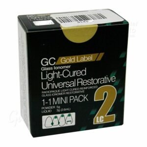 GC Gold Label 2 Light Cure Universal Restorative Glass Ionomer Cement – Mini Pack (5g Powder + 3g Liquid)