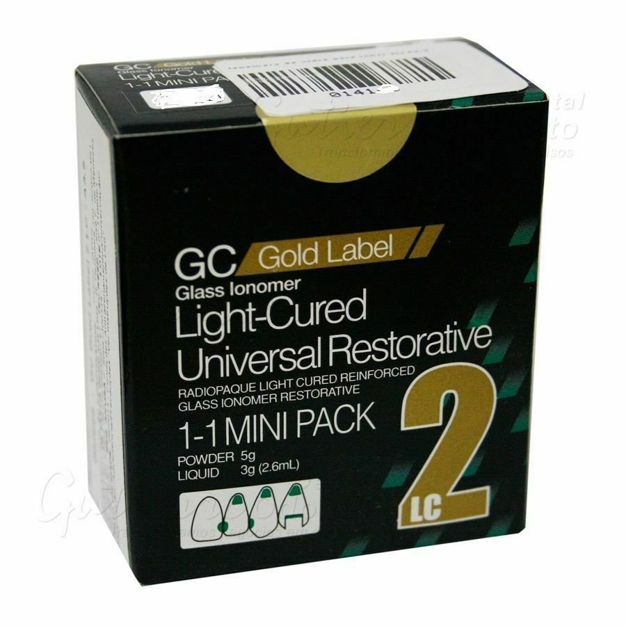 GC Gold Label 2 Light Cure Universal Restorative Glass Ionomer Cement - Mini Pack (5g Powder + 3g Liquid)
