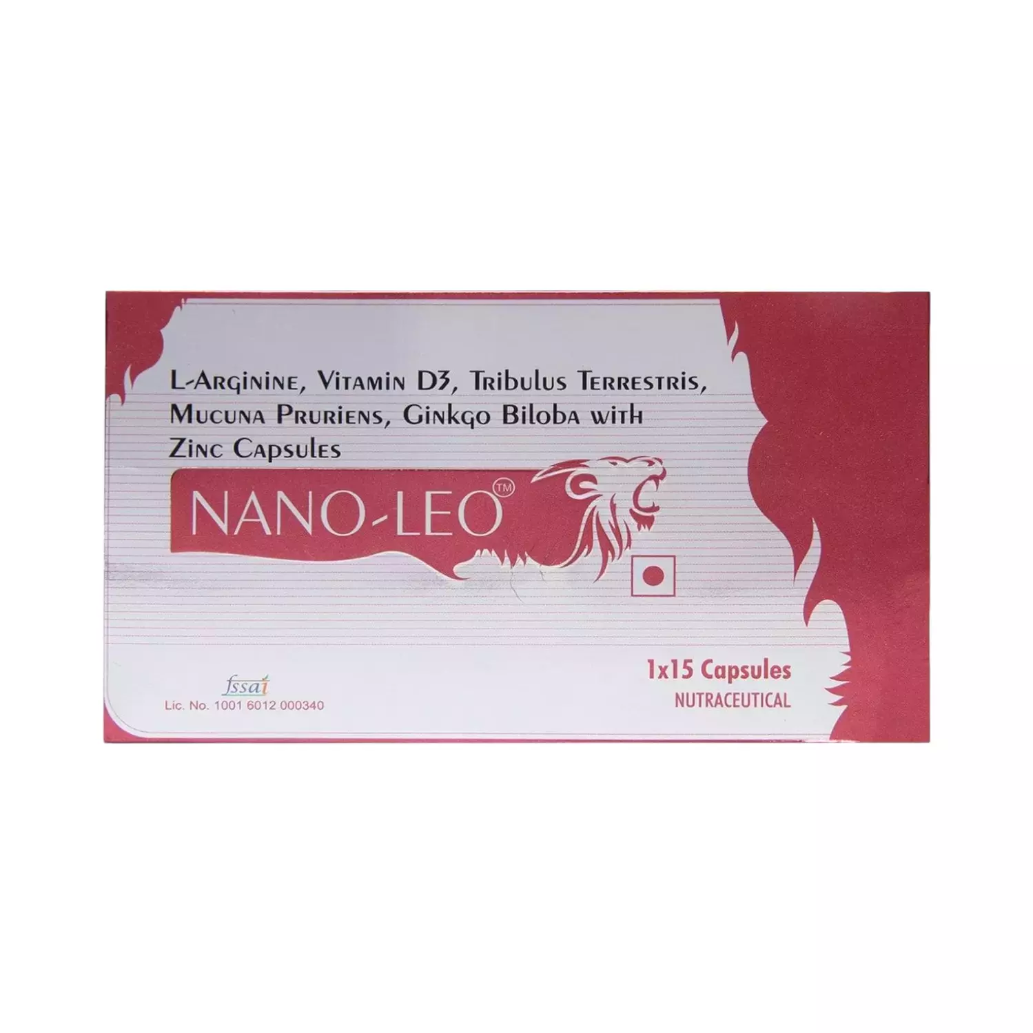 Nano-Leo Capsule with L-Arginine, Vitamin D3, Ginkgo & Zinc 15 soft gelatin capsules