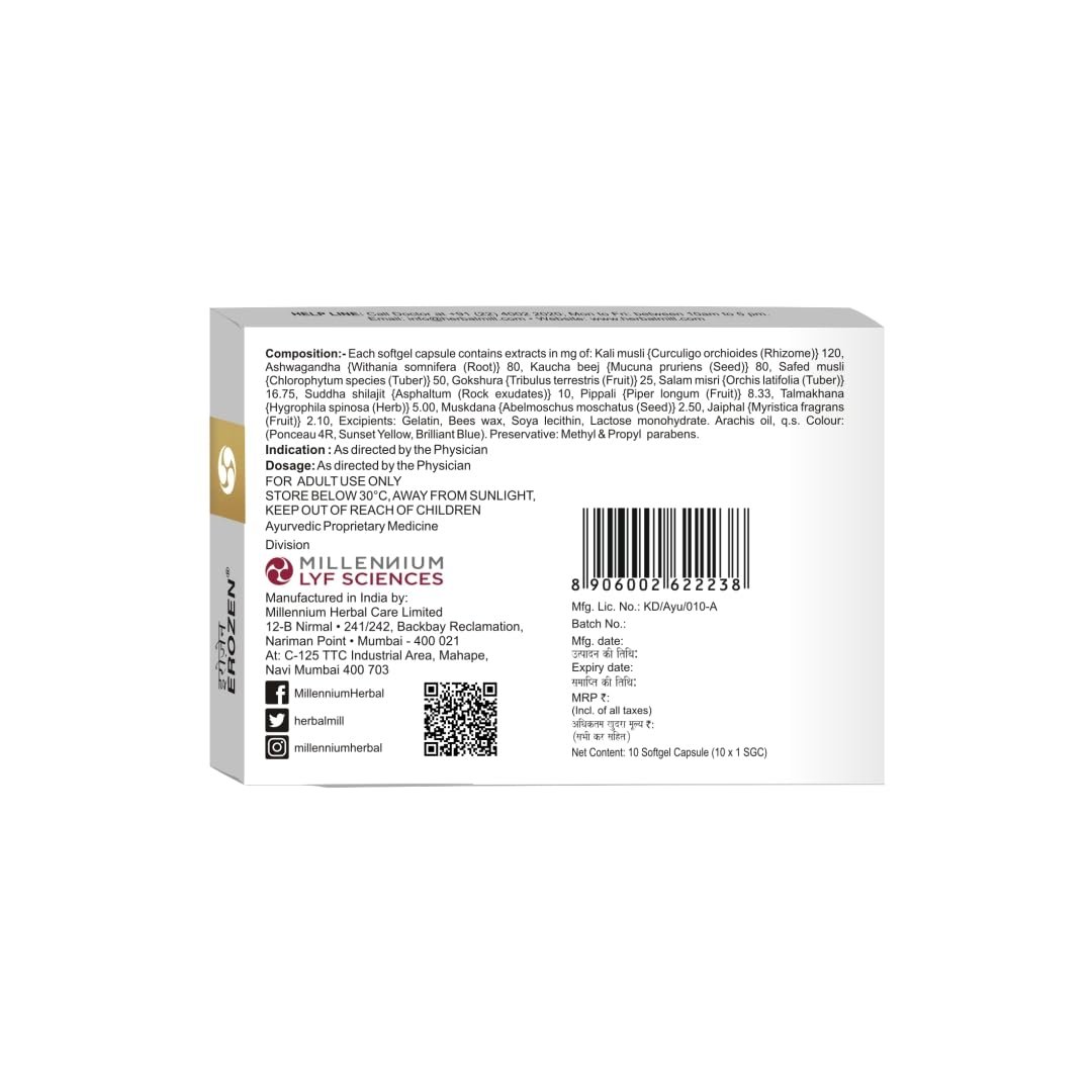 Millennium Herbal Care Erozen Softgel Capsule (10 Each) | Supports Men's Health